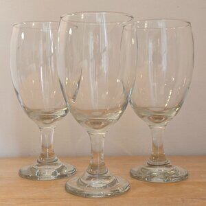 Set of 3 Clear Glass Goblets